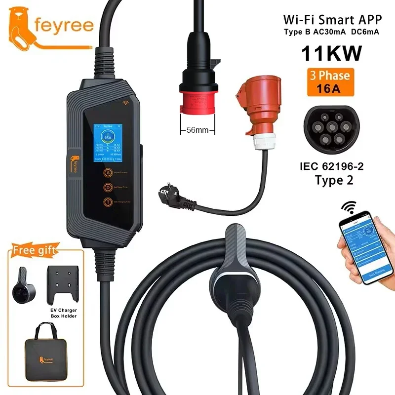 Chargeur de voiture portable F - Type 2 Portable Ev Charger 11Kw Cee avis et prix