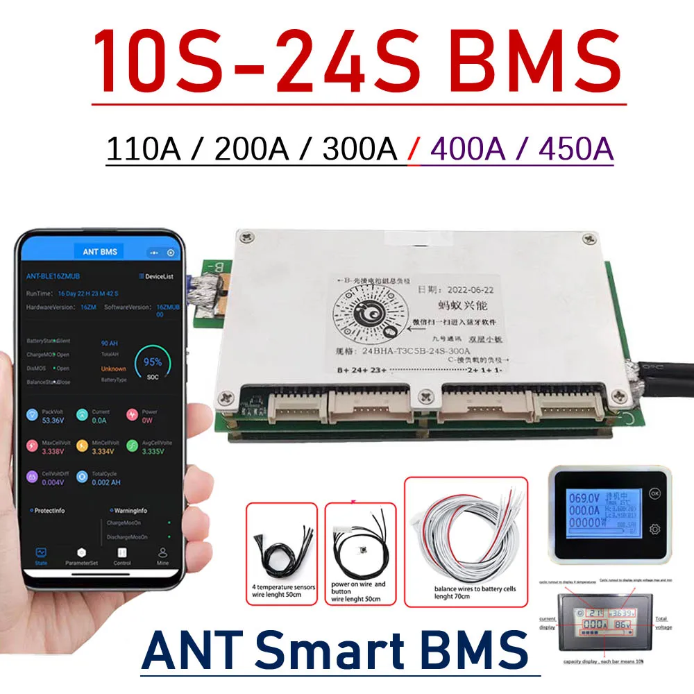 BMS Bluetooth intelligent 10S  - Smart Bms 24S 200A Bluetooth Lifepo4 avis et prix