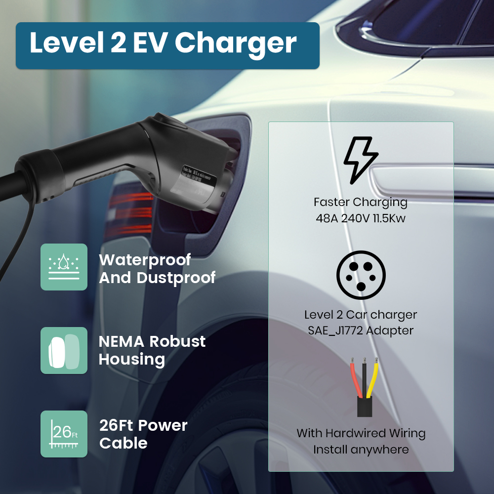 Chargeur EV Junsun Niveau 2 48 - J1772 Evse 32A Level 2 Charger avis et prix